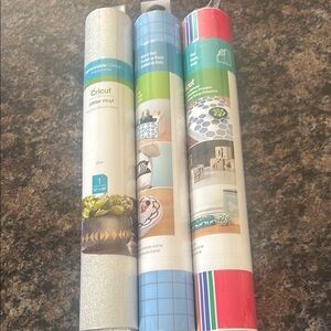 Cricut Glitter Vinyl Roll - Silver, Blue, Red